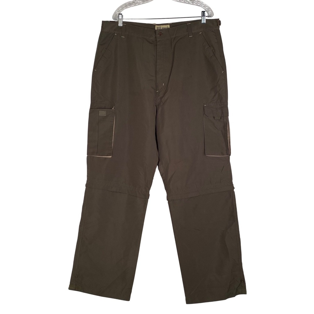 PJ Mark Mens 40‎ 34 Brown Convertible Zip Off Cargo Hiking Pants Outdoor Utility